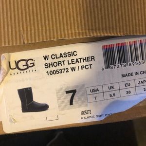 Ugg Navy blue leather waterproof boots. With box